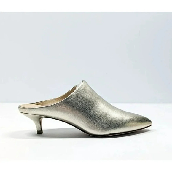Pour La Victoire Women's Korrine Leather Heel Mules Champagne Size 6.5 MSRP $245 - Picture 7 of 9